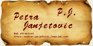 Petra Janjetović vizit kartica